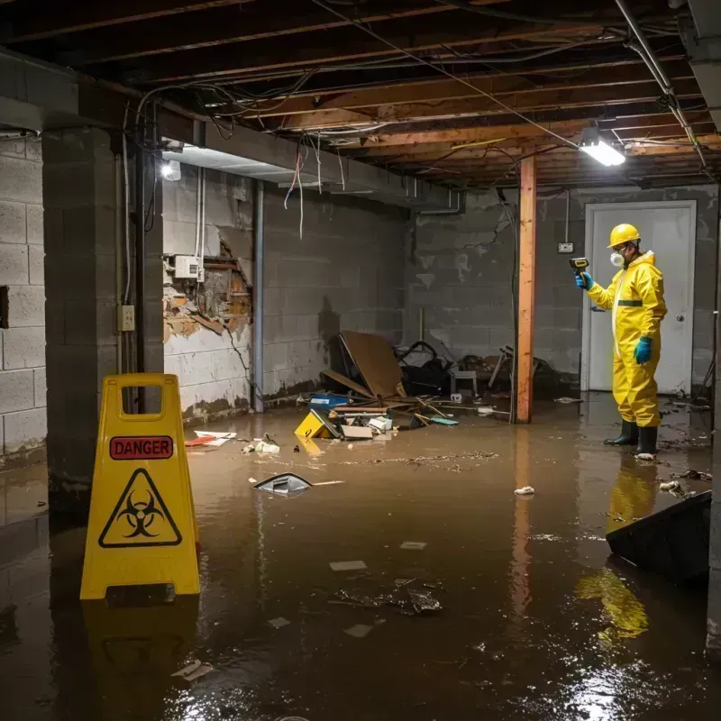 Flooded Basement Electrical Hazard in Shelley, ID Property