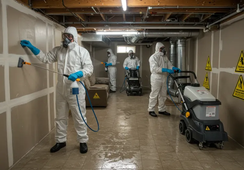 Basement Moisture Removal and Structural Drying process in Shelley, ID